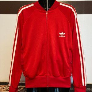 Red Adidas Track Jacket, circa 2004, Women's Large